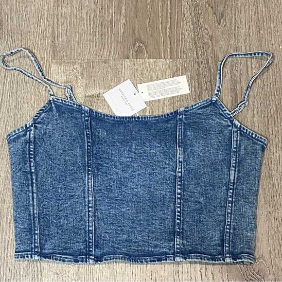 American Eagle Outfitters Sleeveless Denim Corset Top Women’s Size Medium NWT - Picture 4 of 16